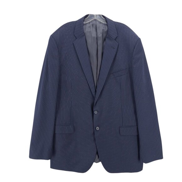 Unbranded Loro Piana Fabric Super 120's 100% Wool Jacket Blue Striped46 X